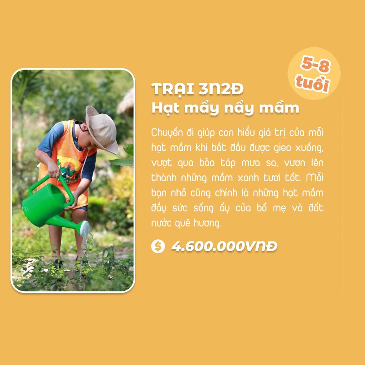 Trại 3N2Đ HẠT MẨY NẢY MẦM 5-8 tuổi