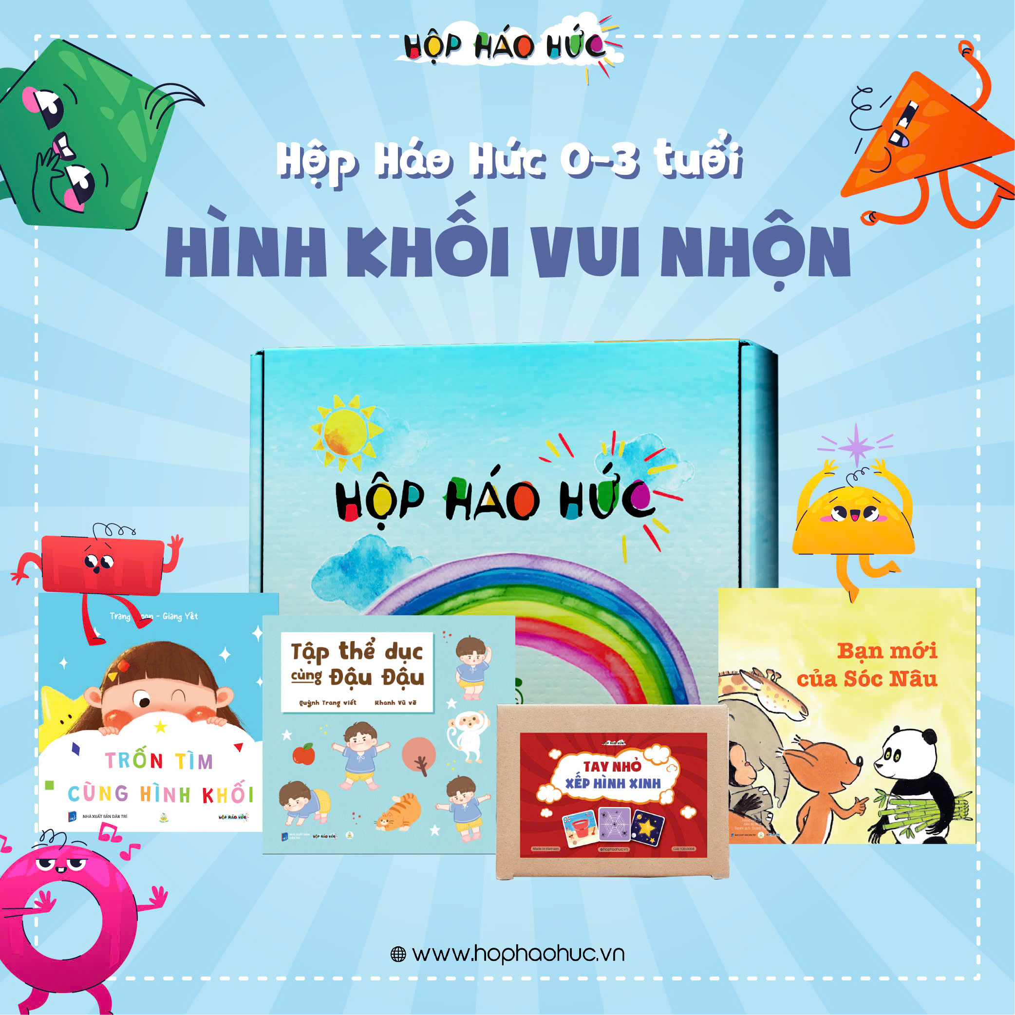 Hộp Háo Hức HÌNH KHỐI VUI NHỘN 0-3 tuổi